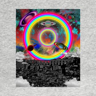 Saturnine Trippy Space Collage T-Shirt